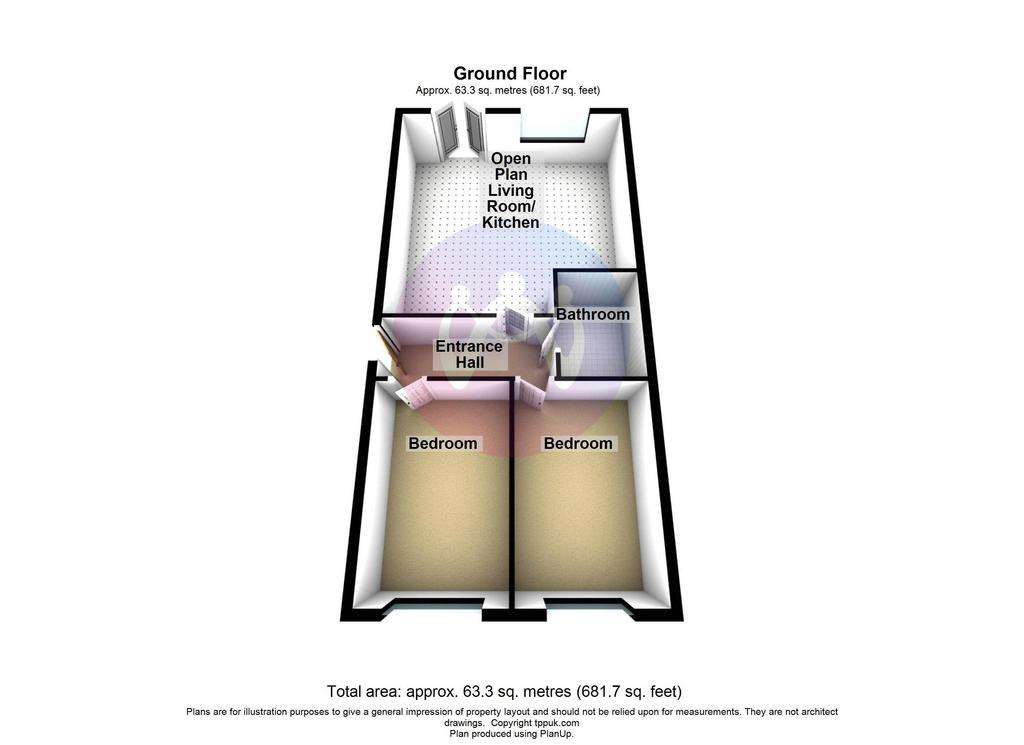 2 bedroom flat to rent - floorplan