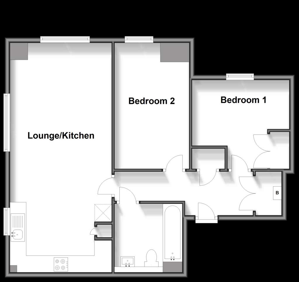 2 bedroom ground floor flat for sale - floorplan