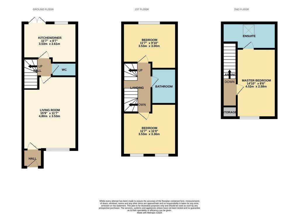 3 bedroom terraced house to rent - floorplan