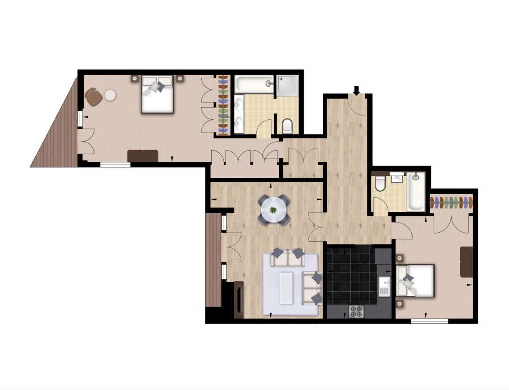 2 bedroom flat to rent - floorplan