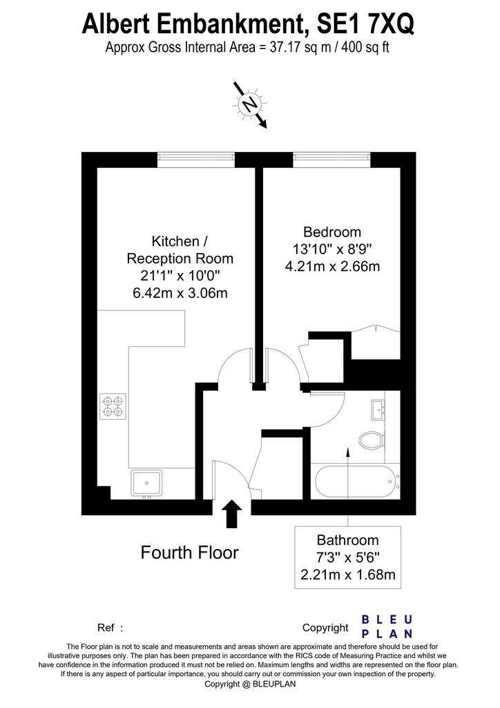 1 bedroom flat to rent - floorplan