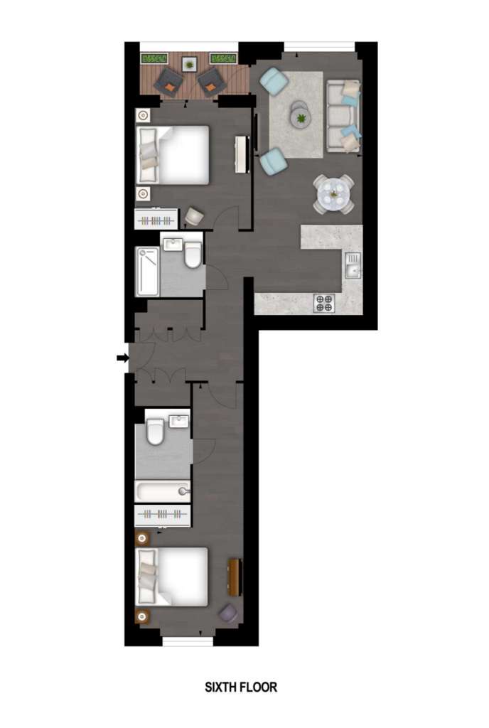 2 bedroom flat to rent - floorplan