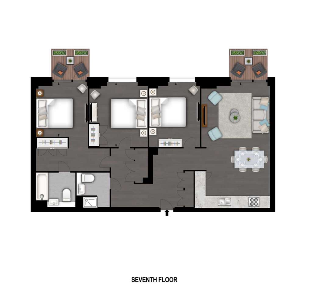 3 bedroom flat to rent - floorplan