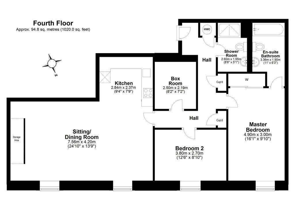 2 bedroom flat for sale - floorplan