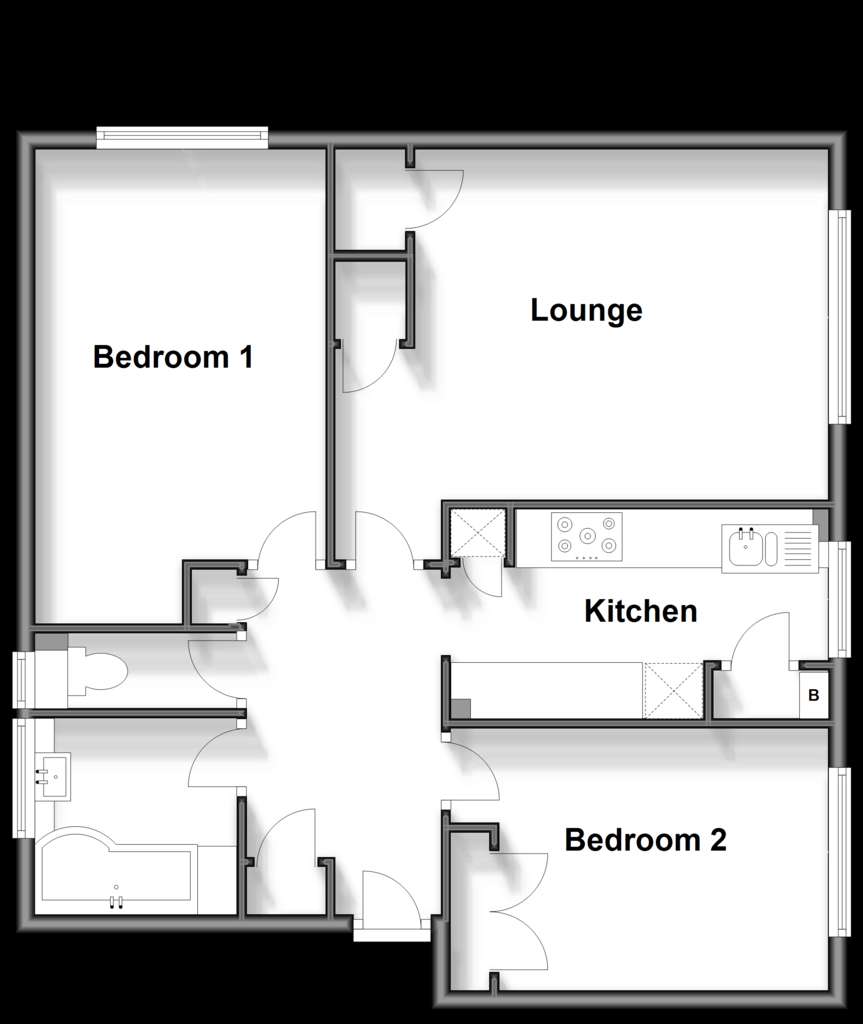 2 bedroom flat for sale - floorplan