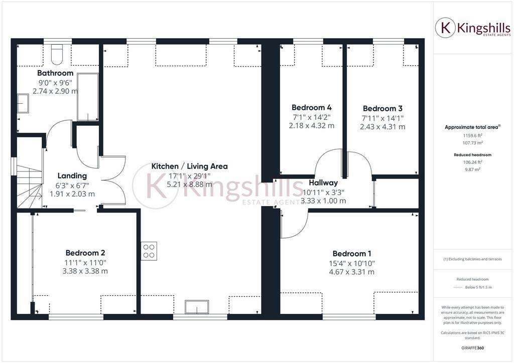 4 bedroom flat to rent - floorplan