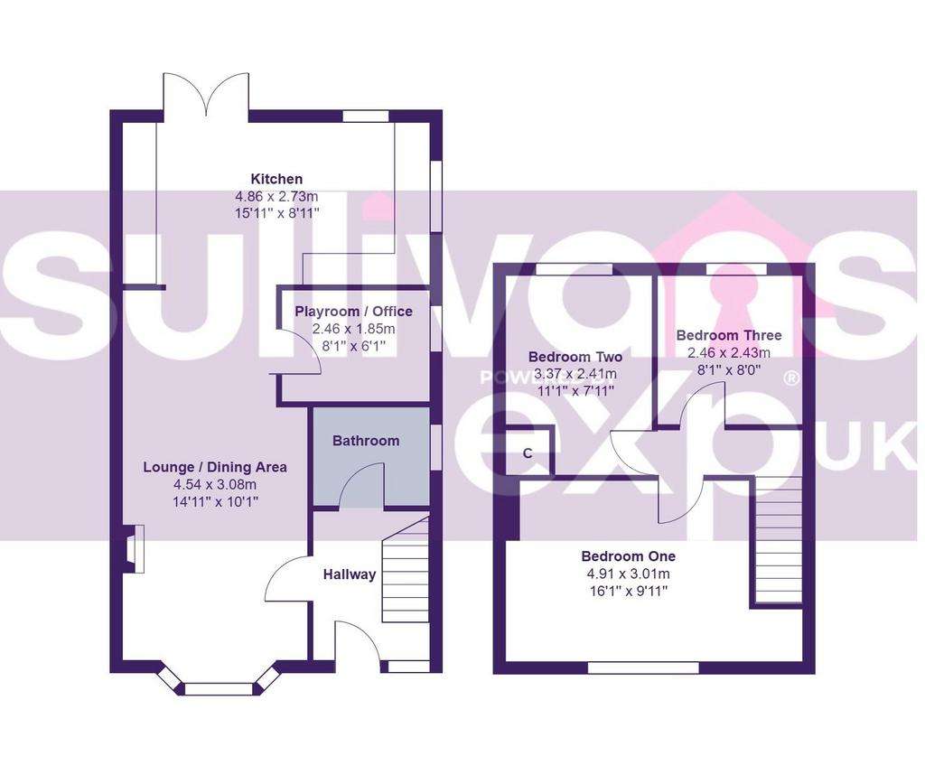 3 bedroom semi-detached house for sale - floorplan