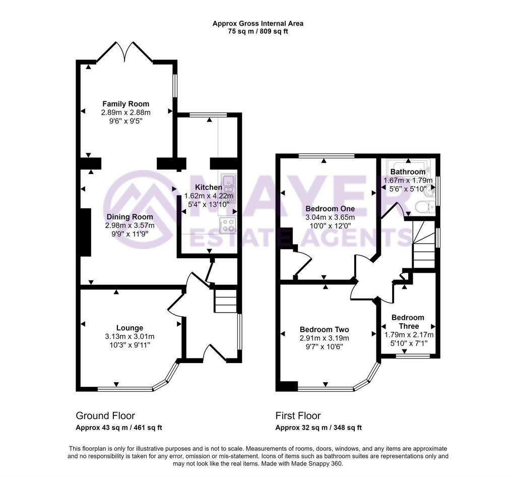 3 bedroom semi-detached house for sale - floorplan