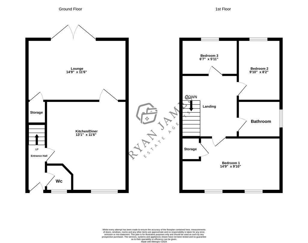 3 bedroom terraced house for sale - floorplan