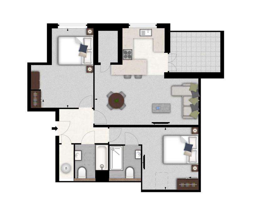 2 bedroom detached house to rent - floorplan