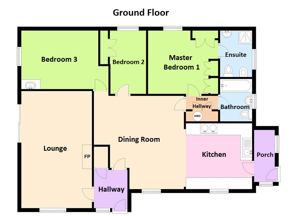 3 bedroom detached bungalow for sale - floorplan