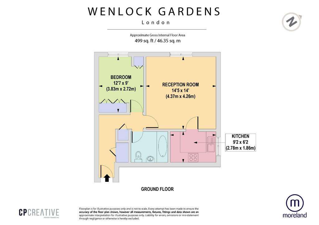 1 bedroom flat for sale - floorplan