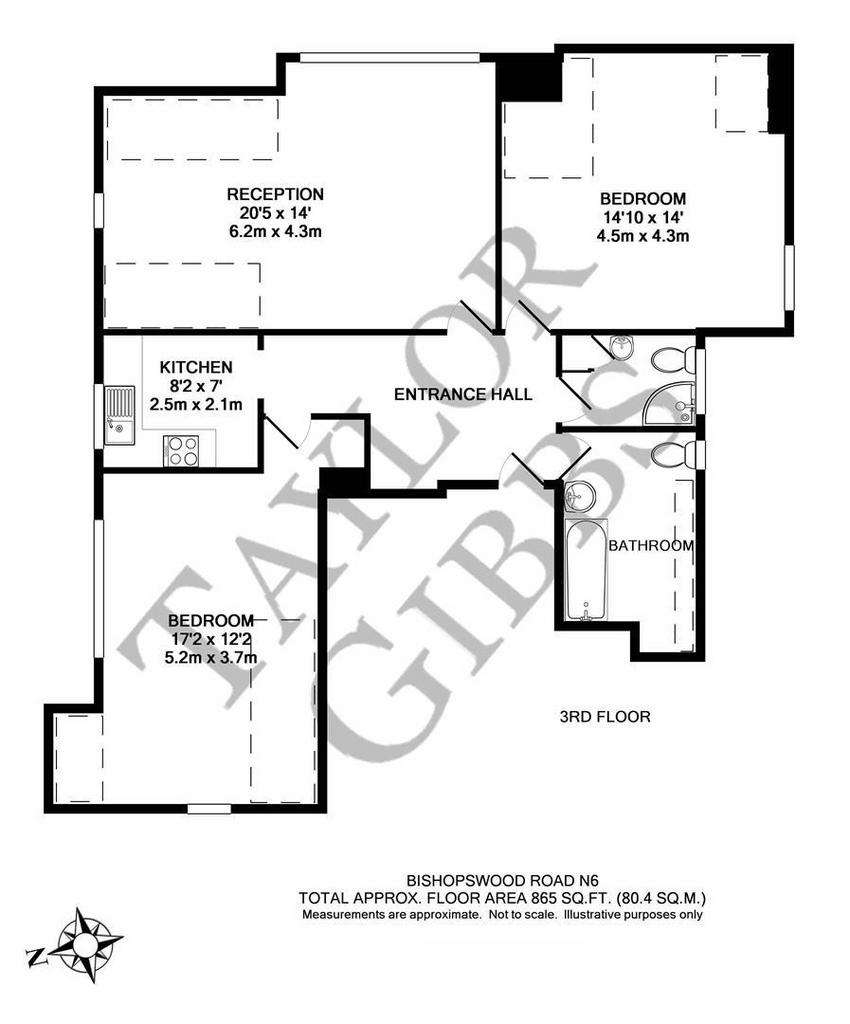 2 bedroom flat to rent - floorplan