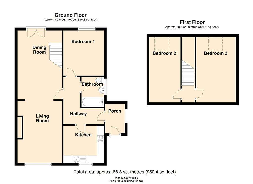 3 bedroom semi-detached bungalow for sale - floorplan