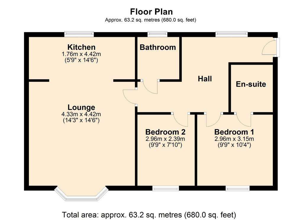 2 bedroom ground floor flat for sale - floorplan