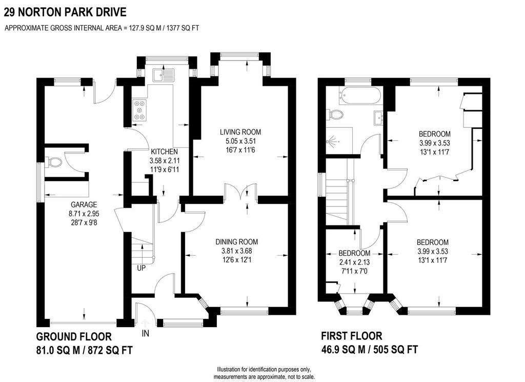 3 bedroom semi-detached house for sale - floorplan