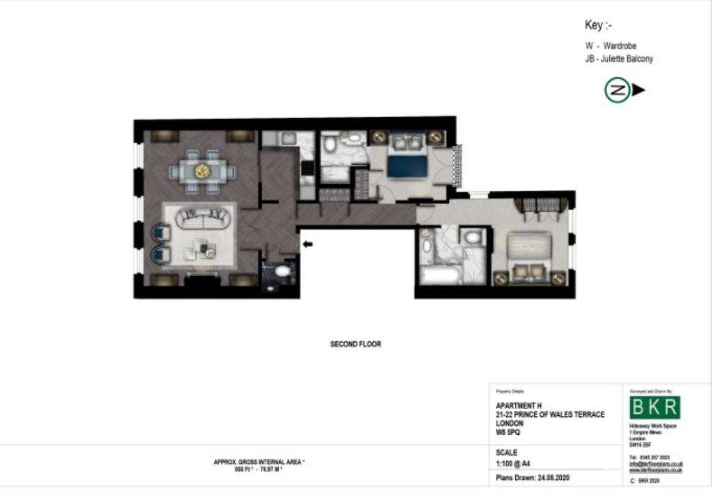 2 bedroom flat to rent - floorplan