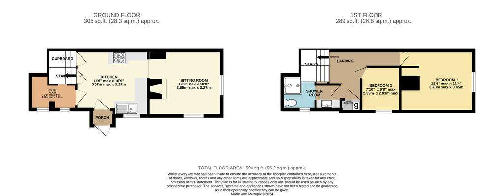 2 bedroom cottage for sale - floorplan