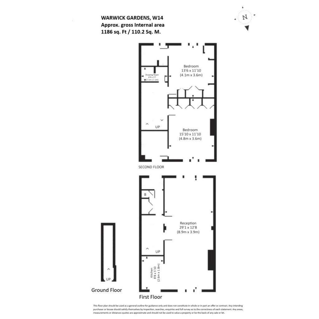 2 bedroom flat to rent - floorplan