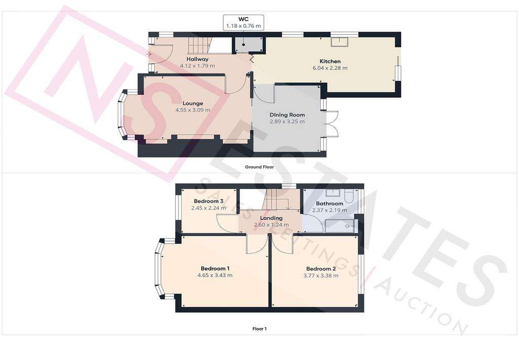 3 bedroom semi-detached house for sale - floorplan