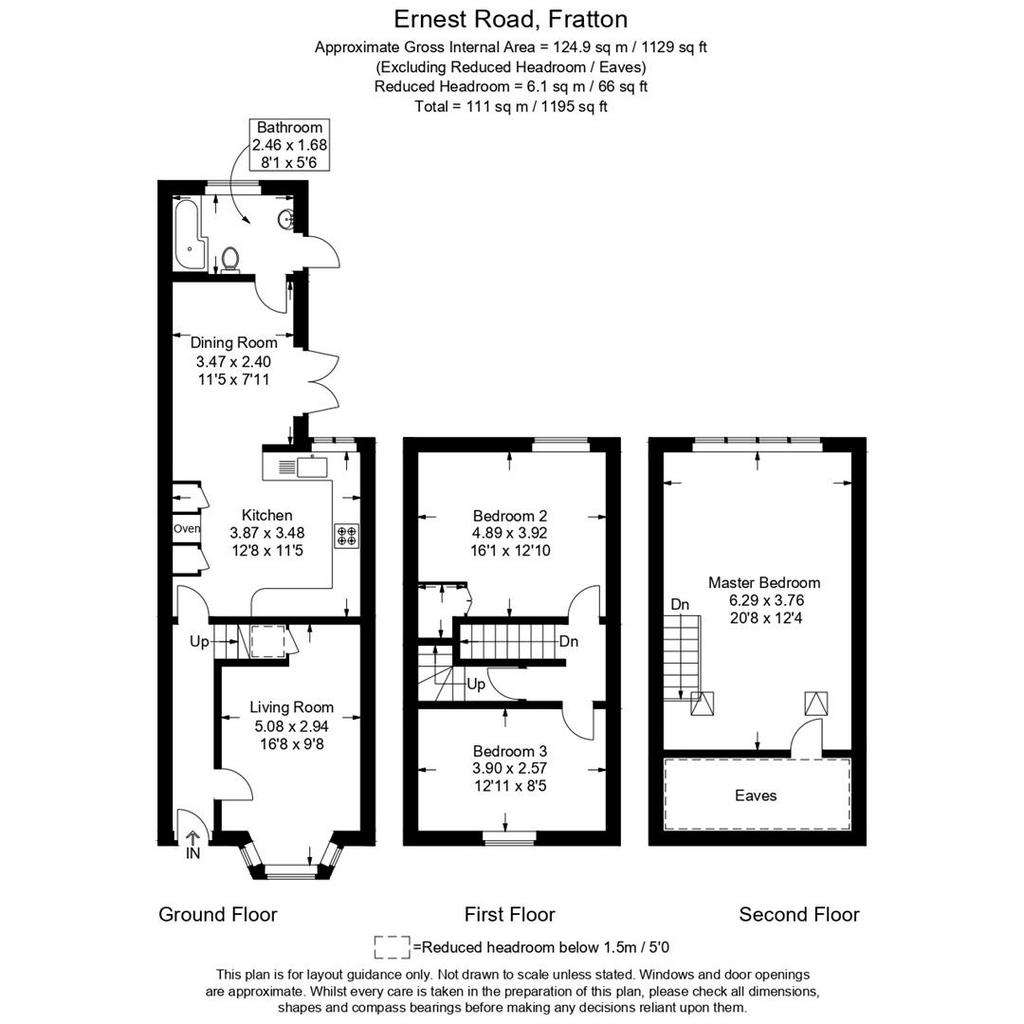 3 bedroom terraced house for sale - floorplan