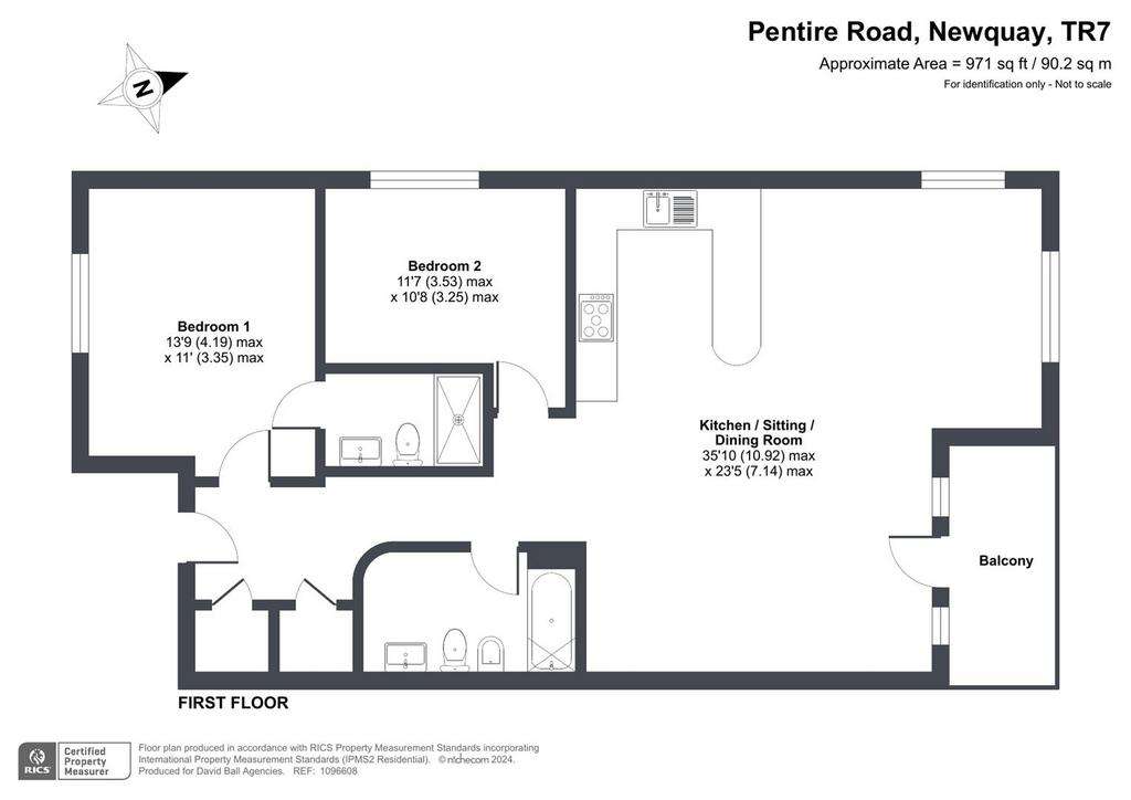 2 bedroom flat to rent - floorplan