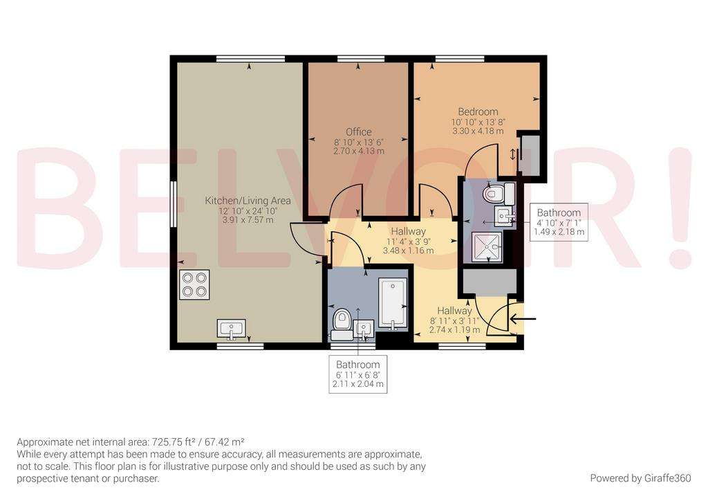 2 bedroom flat to rent - floorplan