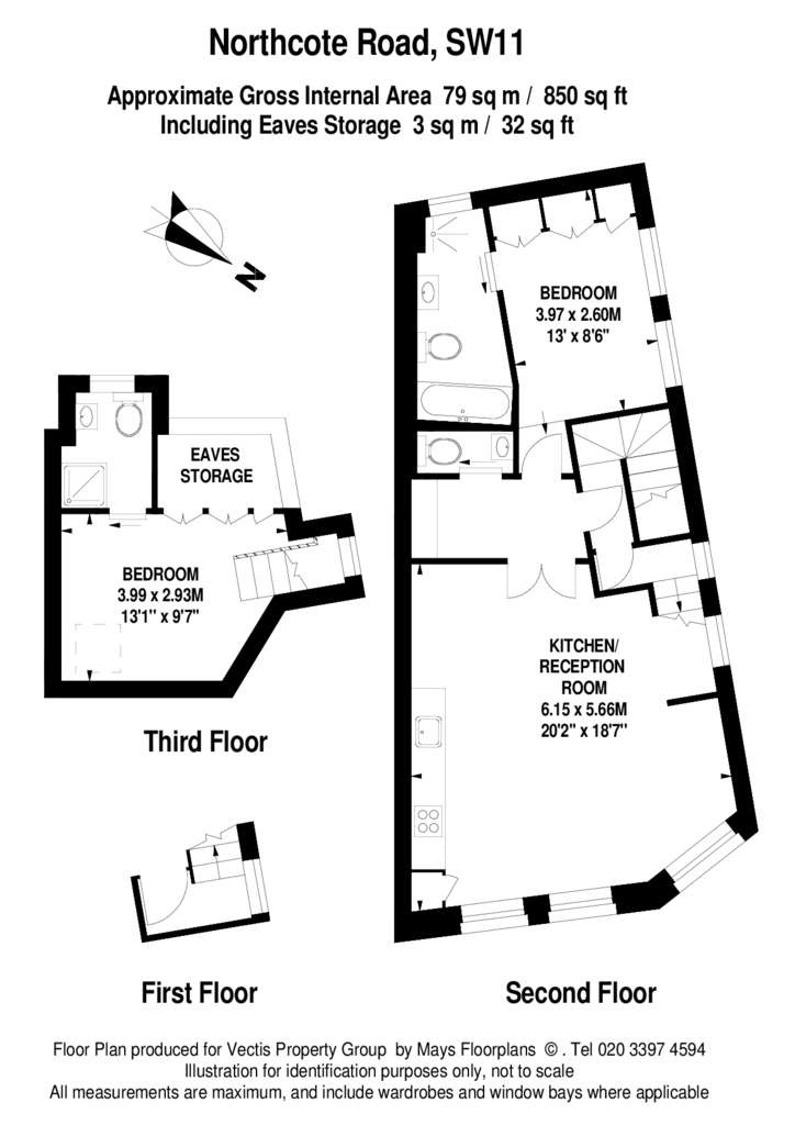 2 bedroom flat to rent - floorplan