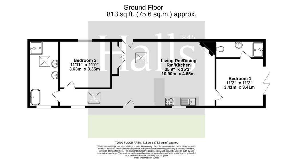 2 bedroom house to rent - floorplan