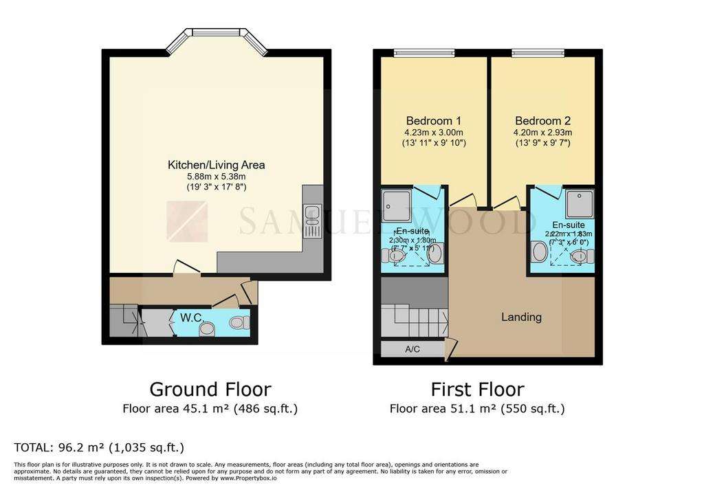 2 bedroom flat to rent - floorplan