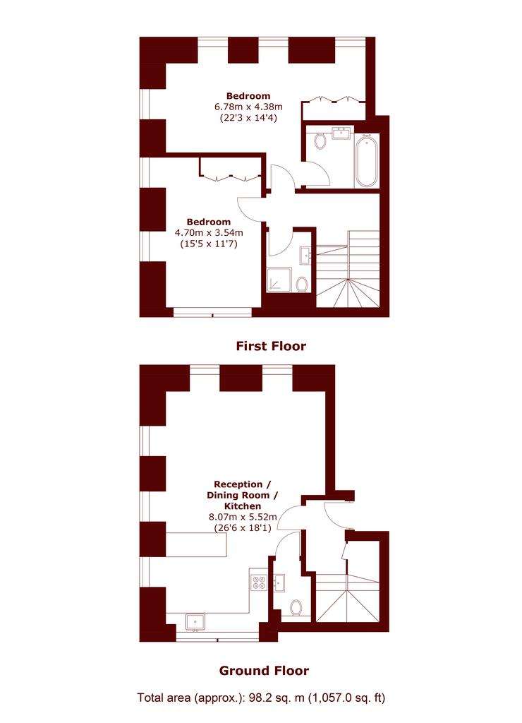 2 bedroom flat to rent - floorplan