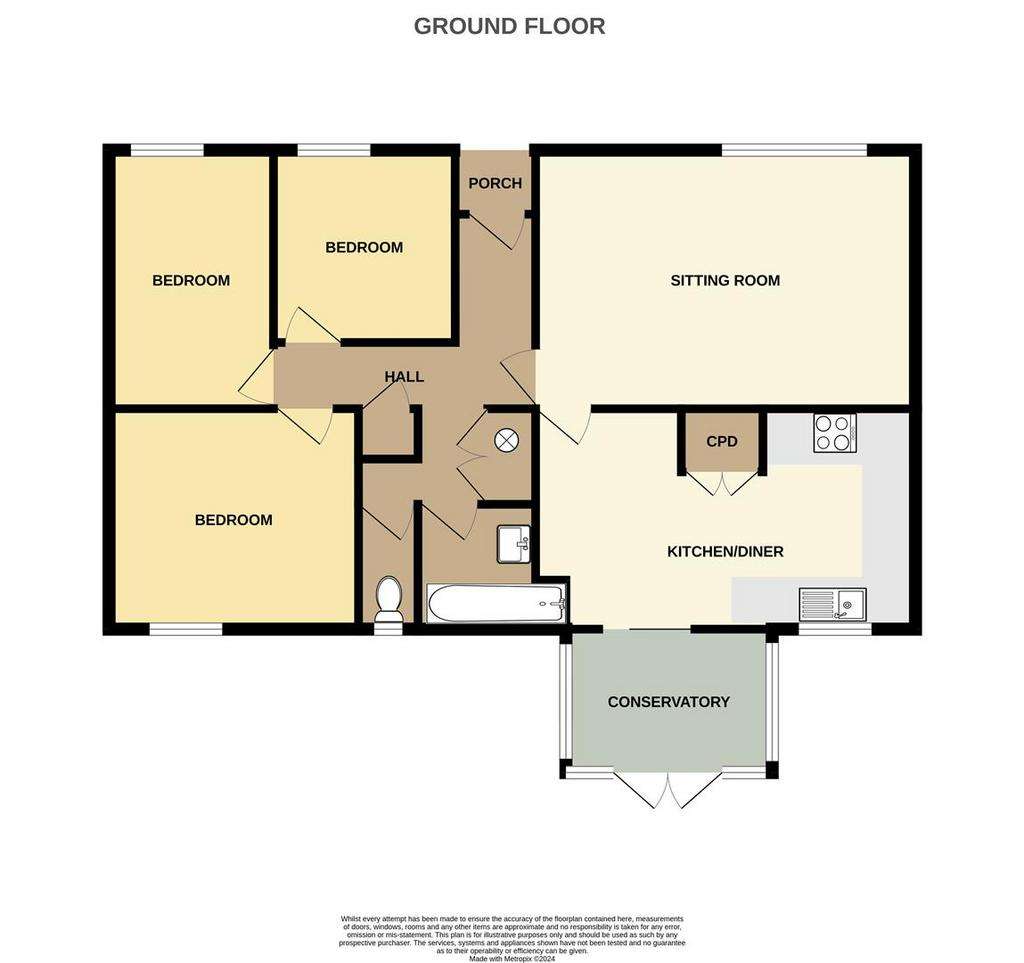 3 bedroom detached bungalow for sale - floorplan