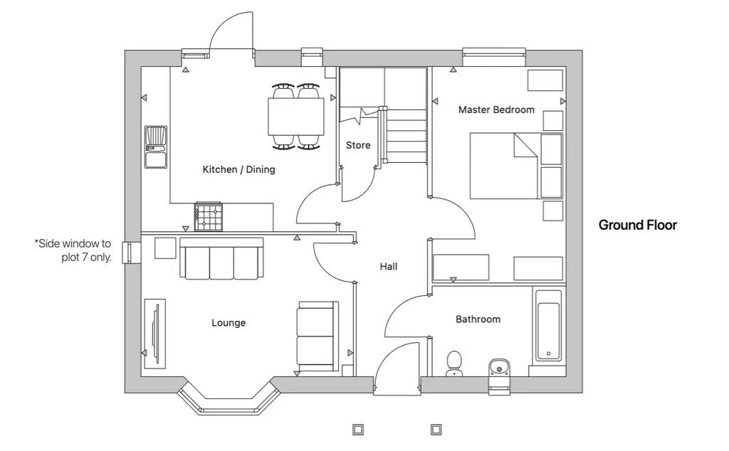 2 bedroom detached bungalow for sale - floorplan