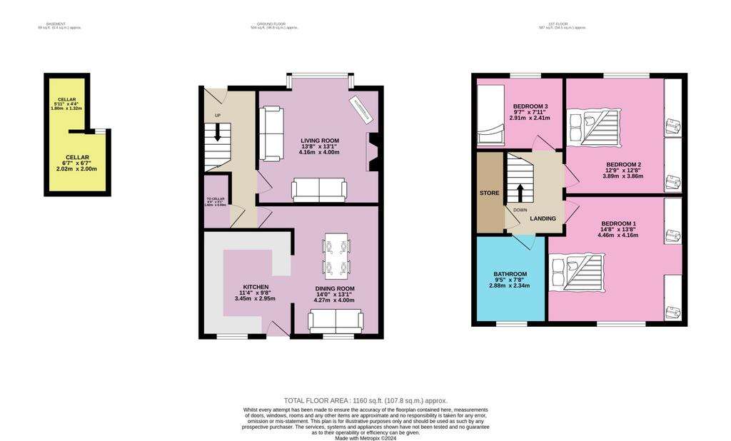 3 bedroom terraced house for sale - floorplan