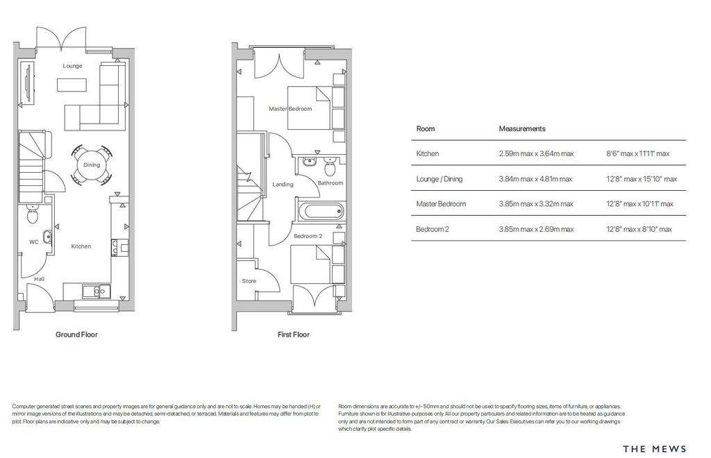 2 bedroom terraced house for sale - floorplan