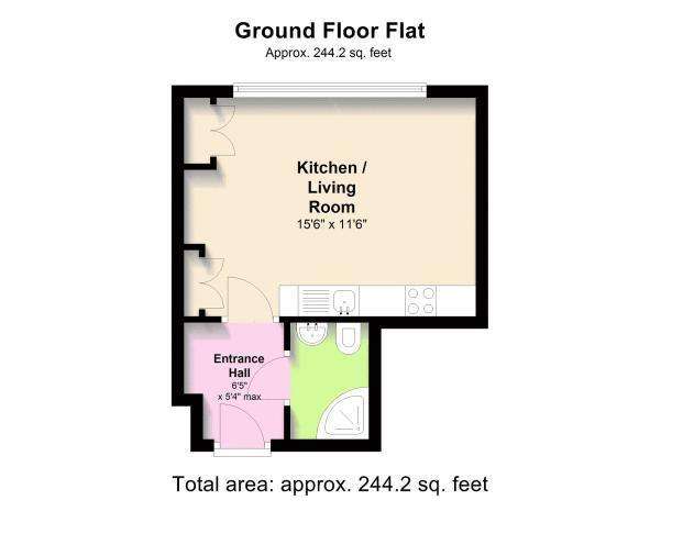 Studio flat to rent - floorplan