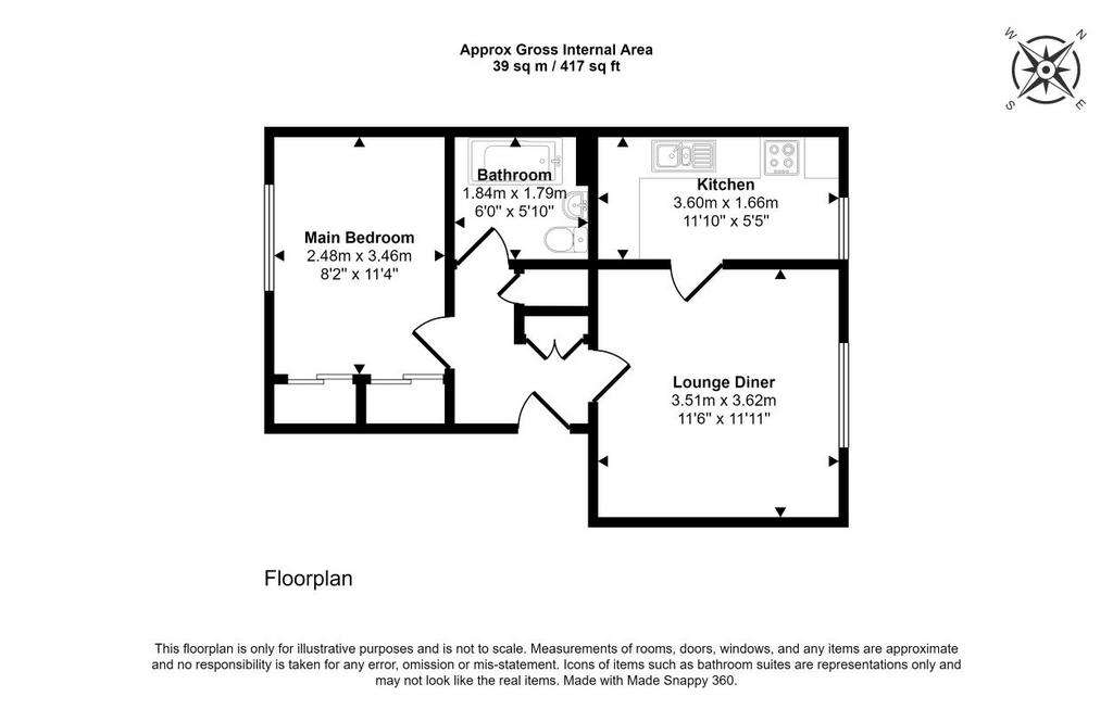 2 bedroom flat for sale - floorplan