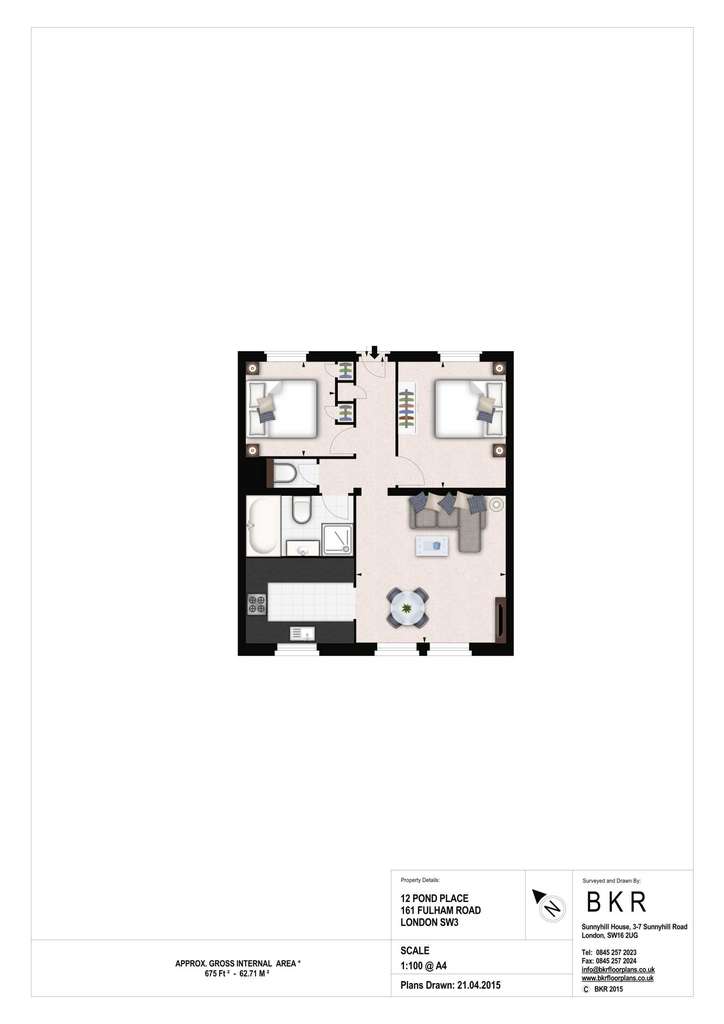 2 bedroom flat to rent - floorplan