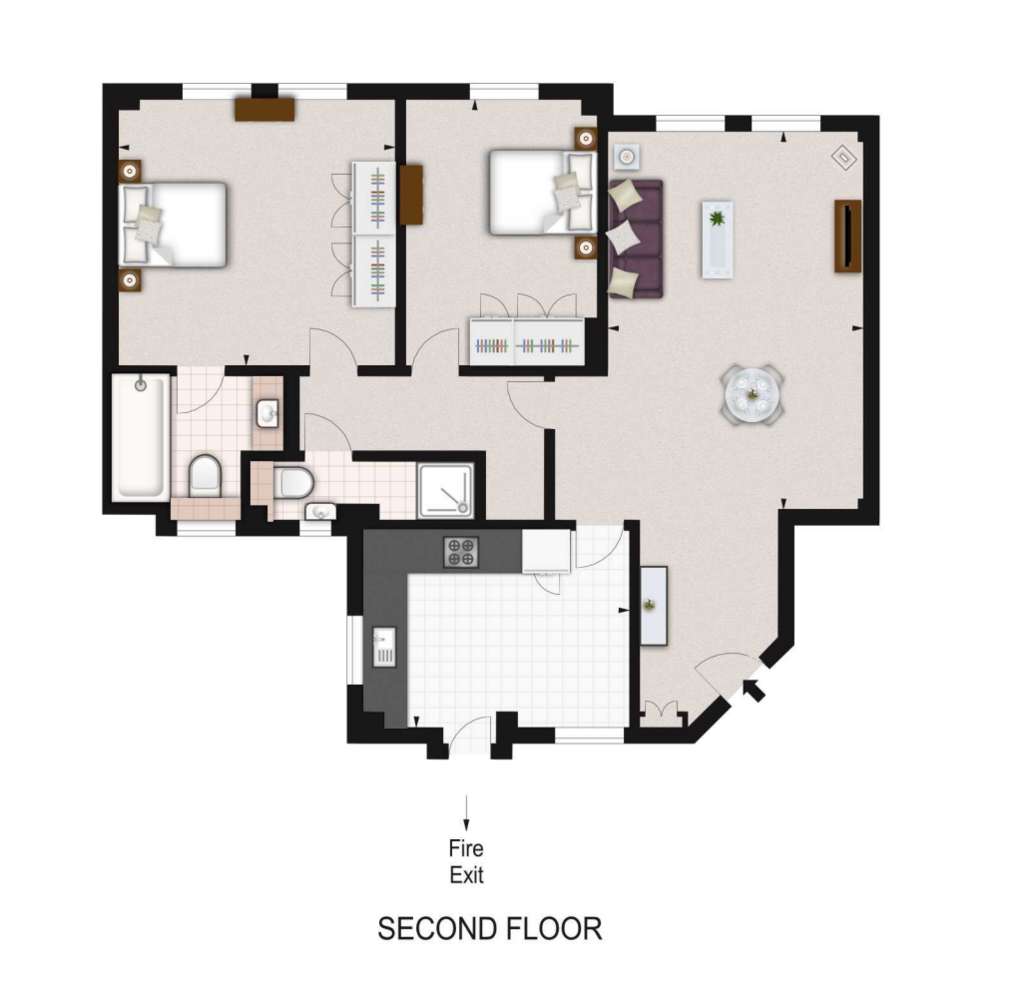 2 bedroom flat to rent - floorplan