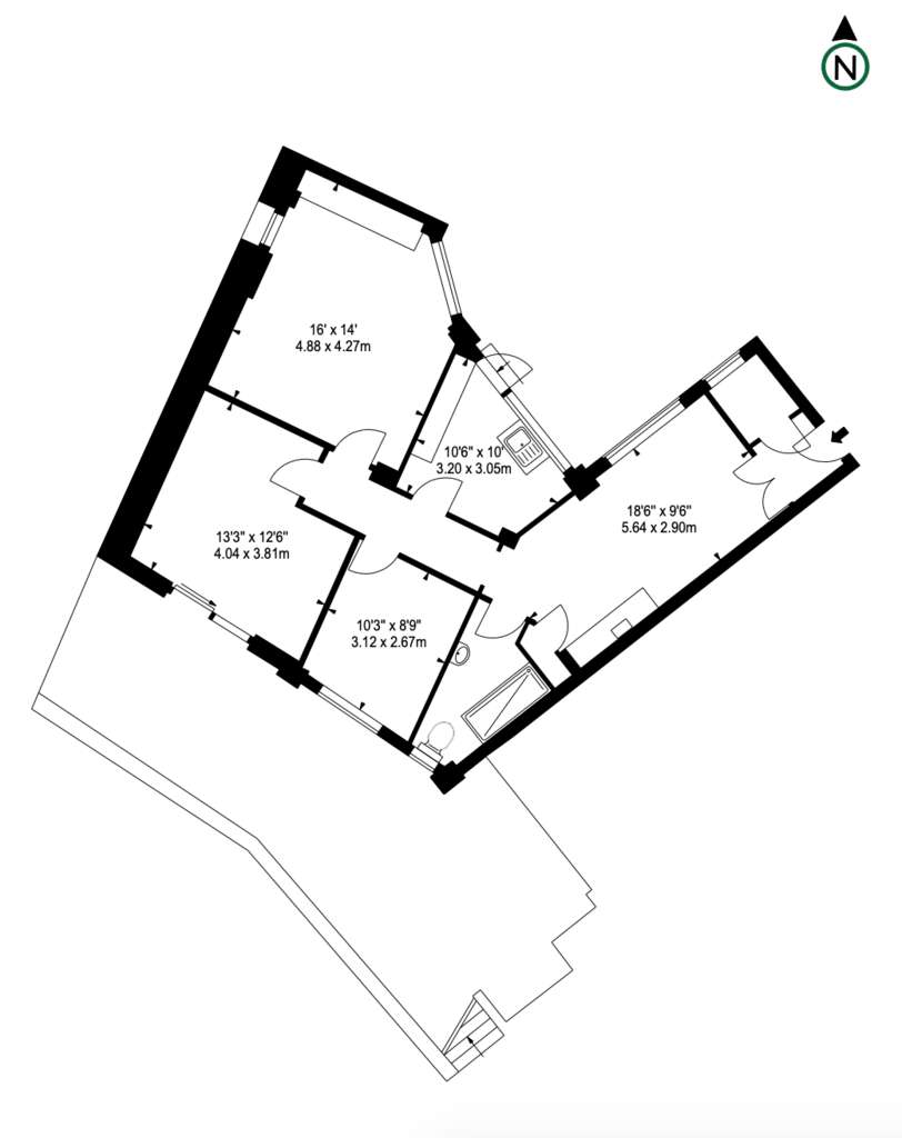 2 bedroom flat to rent - floorplan