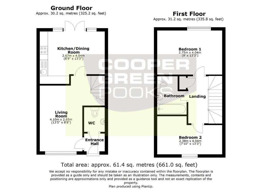 2 bedroom terraced house to rent - floorplan