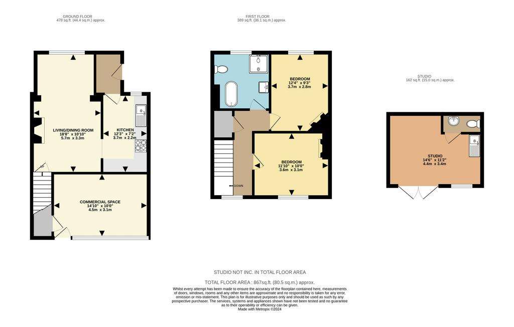 2 bedroom end of terrace house for sale - floorplan