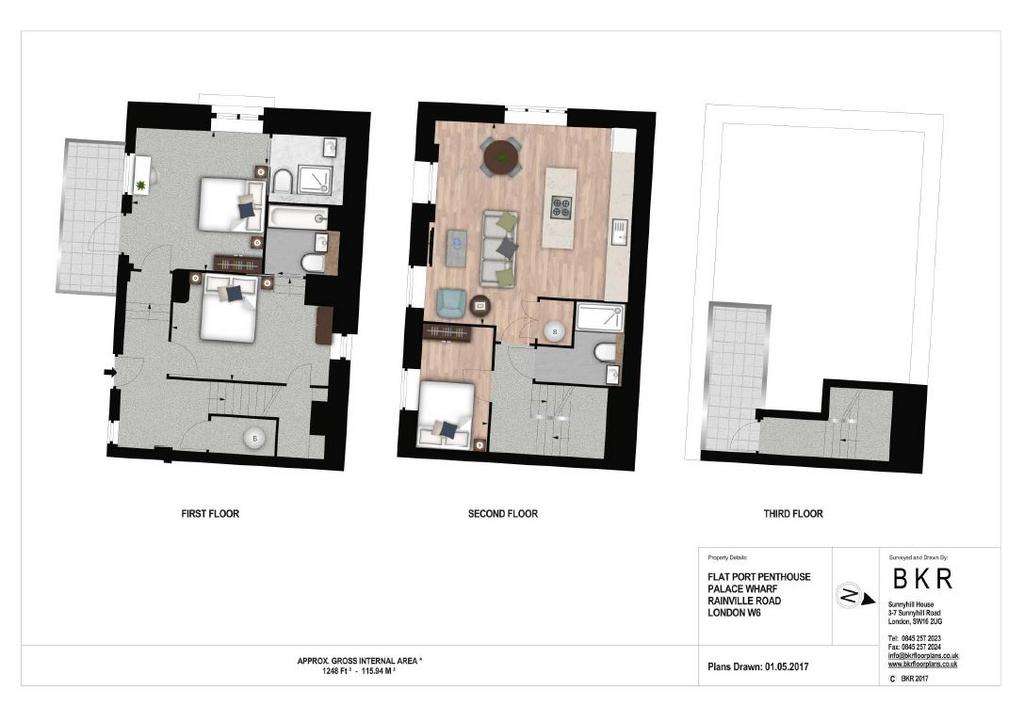 3 bedroom penthouse apartment to rent - floorplan