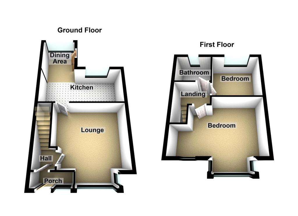 2 bedroom terraced house for sale - floorplan