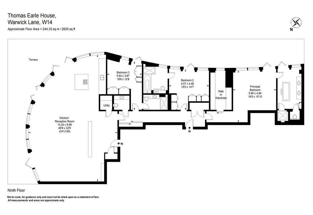 3 bedroom penthouse apartment to rent - floorplan