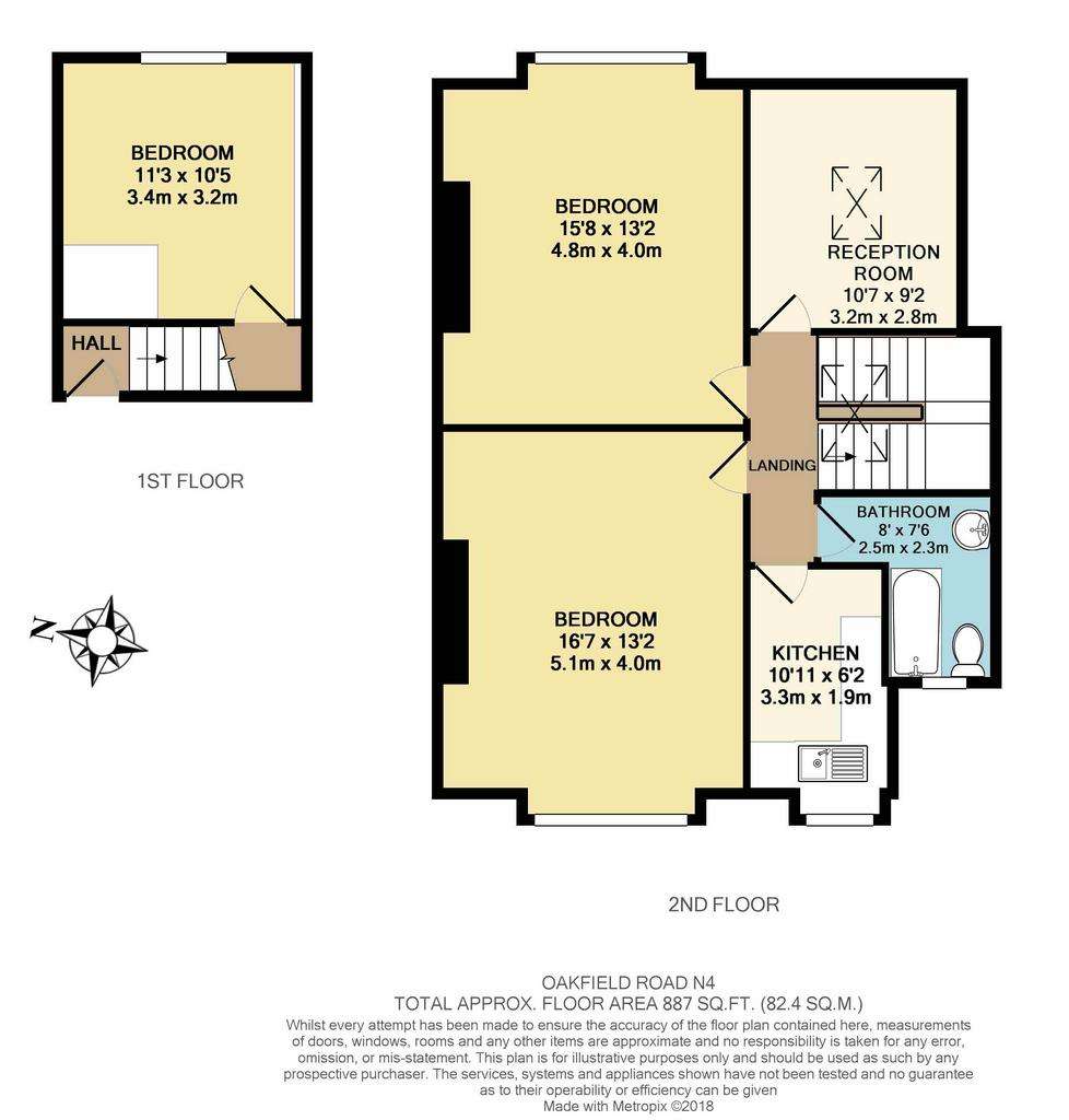 2 bedroom flat to rent - floorplan