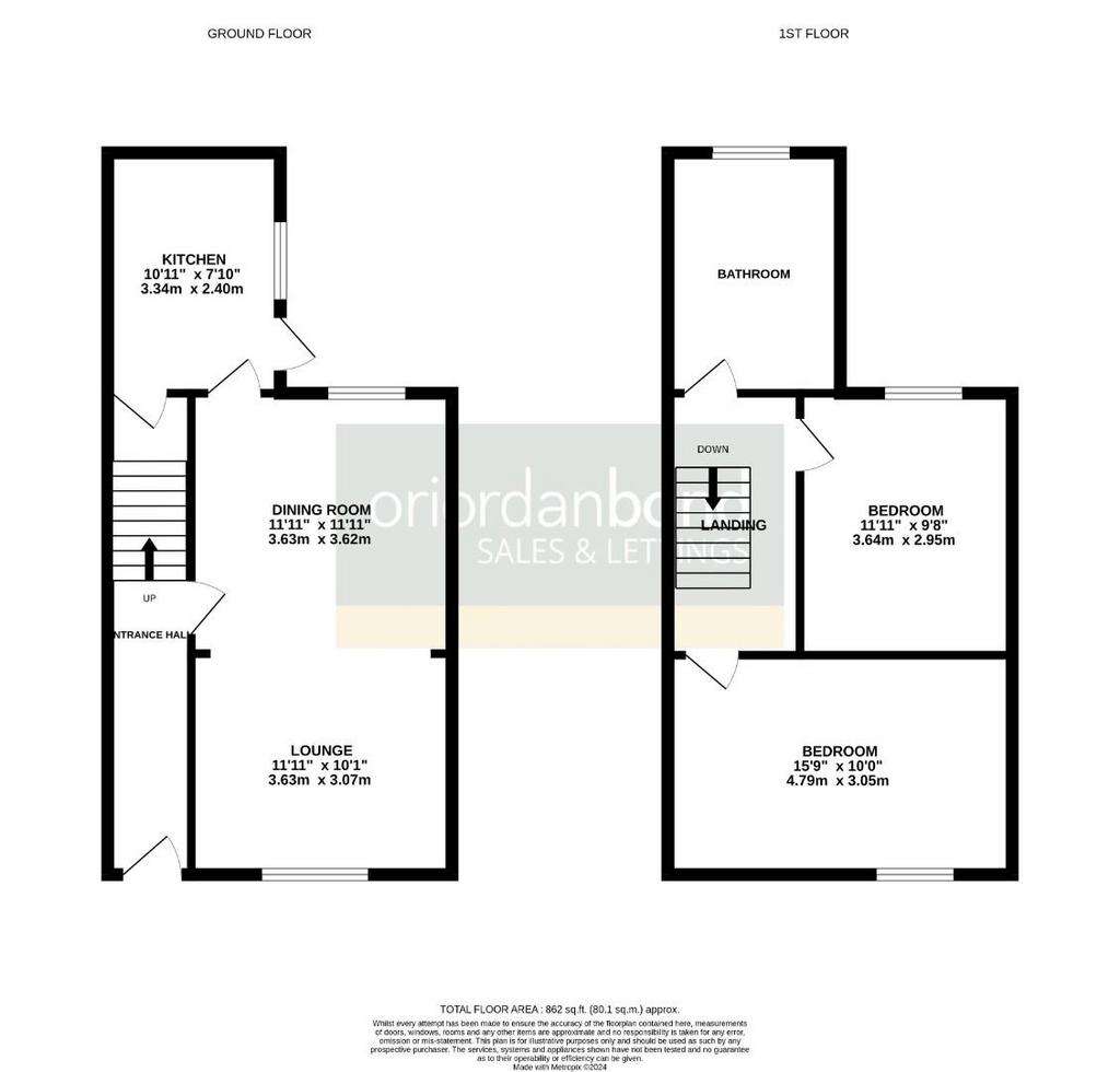 2 bedroom terraced house for sale - floorplan