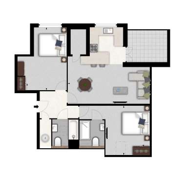 2 bedroom flat to rent - floorplan