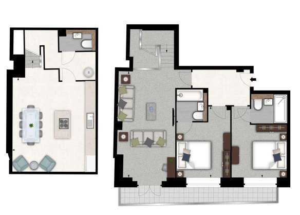 2 bedroom flat to rent - floorplan