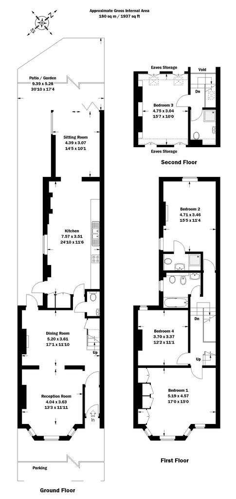 4 bedroom house to rent - floorplan